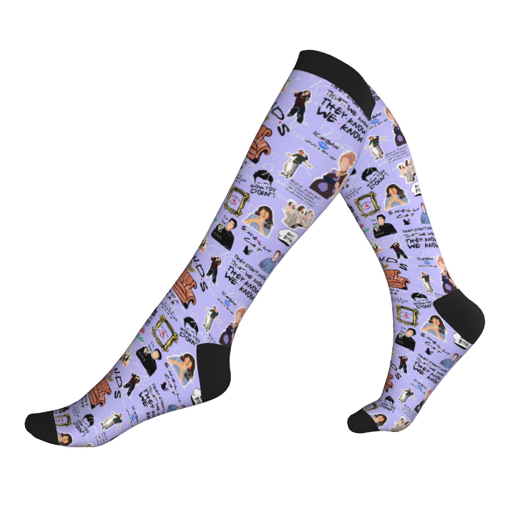 No Show Sock Women - Vrienden Klassieke TV-show Heren Dames Sportcompressiesokken