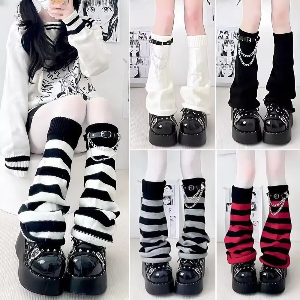 Boot Sock Slouchy - Gotische Harajuku gebreide beenwarmers, losse gebreide