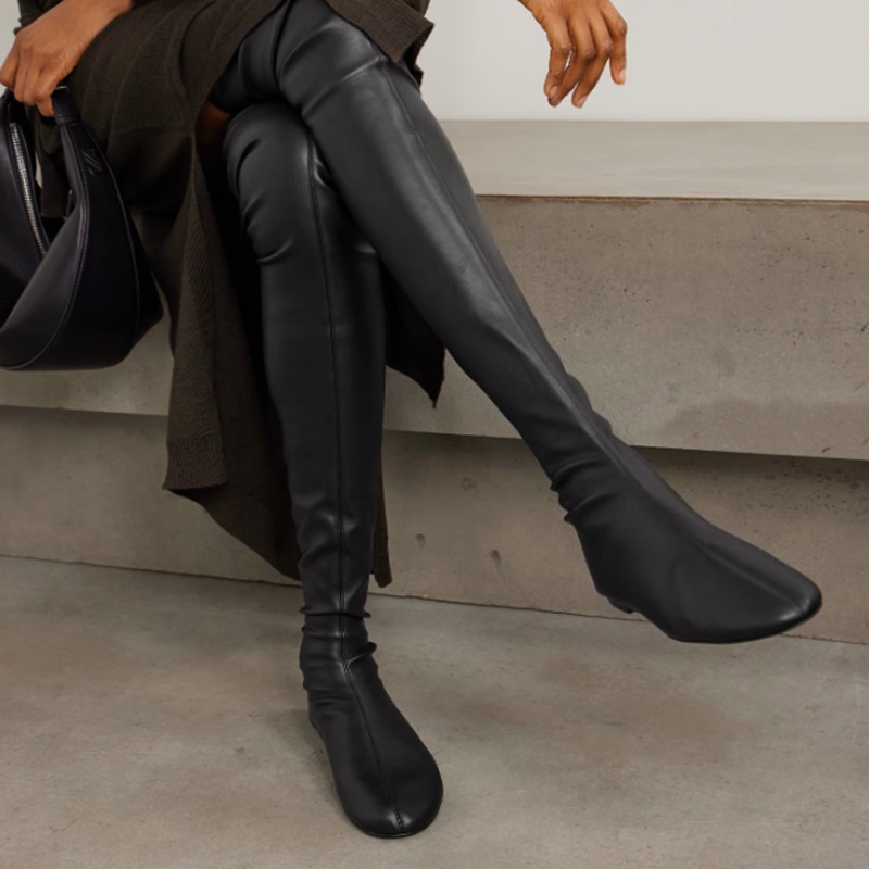 Bruine zachte stretch kunstler - Boot Sock Slouchy recensie en prijs