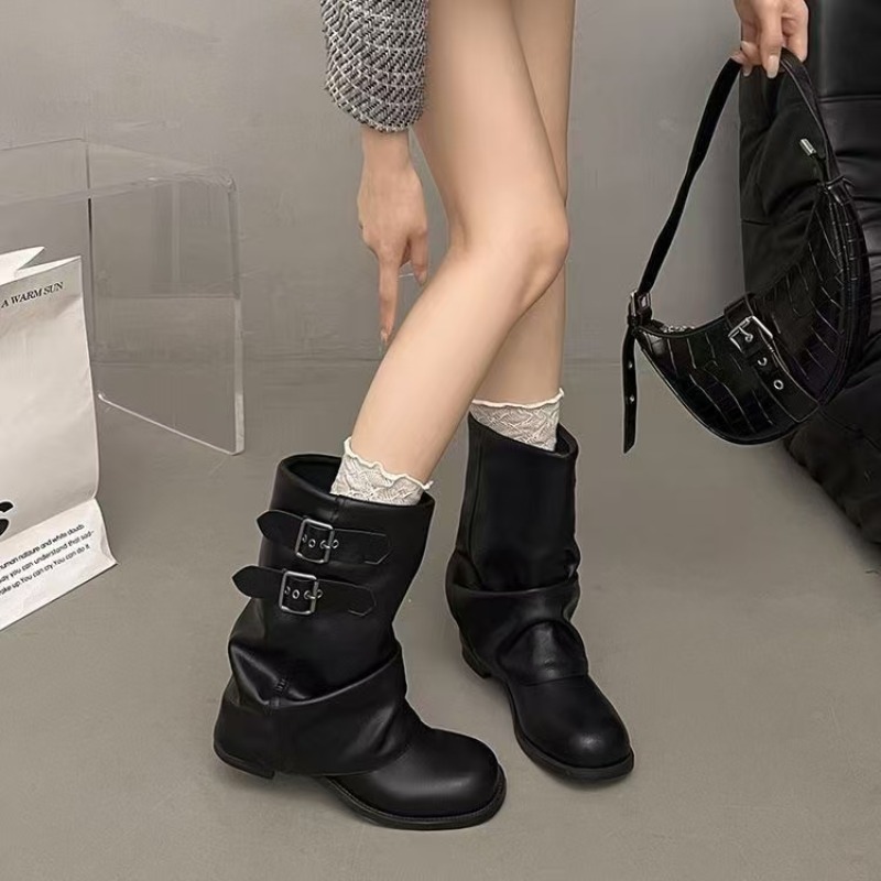 Dames zwarte slouchy mid-calf  - Boot Sock Slouchy recensie en prijs
